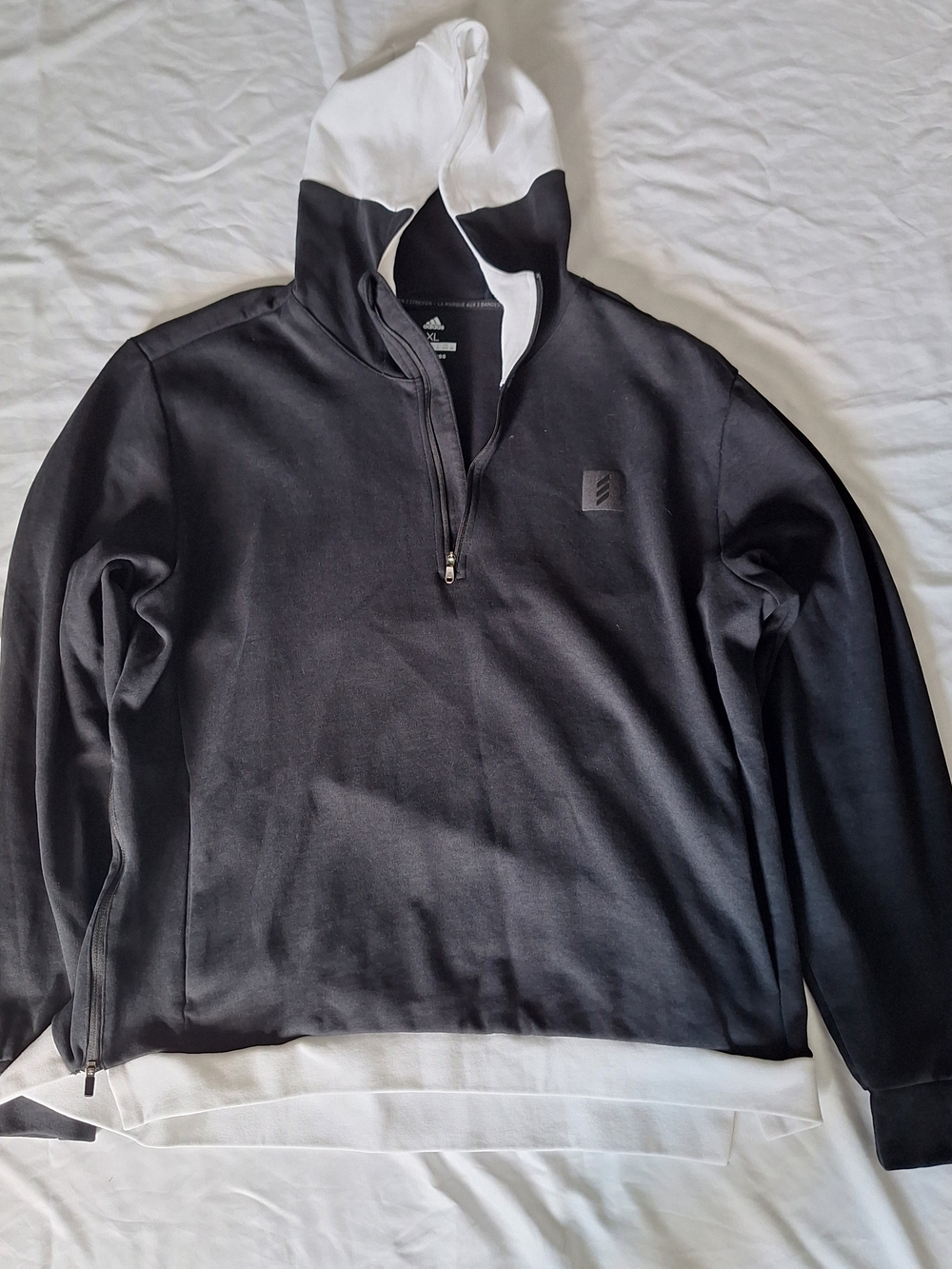 Adidas Mens Adicross Half Zip Hooded Black Pullover Jacket Size. XL